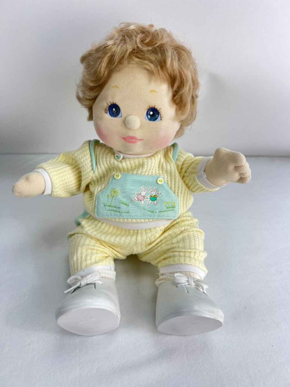 VTG My Child Doll Blonde Hair Blue Eyes Original Yellow Outfit 1985